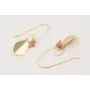 Pendientes gancgo largo dorado con chip turmaline 