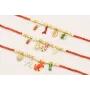 Pulsera con micro tubos de coral, cubos dorados ma