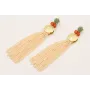 Pendientes perno nenufar esmaltado menta,discos co