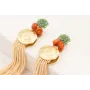 Pendientes perno nenufar esmaltado menta,discos co