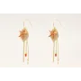 Pendientes gancho dorado mate con estrella esmalta