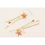 Pendientes gancho dorado mate con estrella esmalta