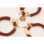 Pulsera de cordón marrón hilo dorado con nudo serp