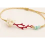 Pulsera hilo dorado con nudo serpiente con burruño
