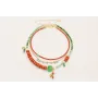 Collar 3 vueltas con cadena dorada mate, mini conc