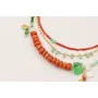 Collar 3 vueltas con cadena dorada mate, mini conc
