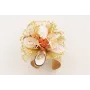 Brazalete caracolas blancas con los bordes dorados