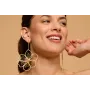 Pendientes asimetricos sol destelleante con ramas 