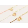 Pulsera mitad hilo macrame rosa y mitad cadena esl