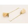 Pendientes perno bolita con cadena strass mini, fl