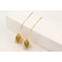 Pendientes perno bolita con cadena strass mini, fl