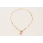 Collar cadena bolitas facetadas multicolor con cam