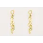 Pendientes perno aro pata pulpo dorado mate con ca