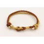Pulsera cordón retorcido trenzado beige y cordón m