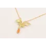 Collar cadena micro ovalo dorado mate con colgante