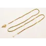 Collar tira cubos nacar marrón verdoso con entrepi