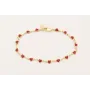 Pulsera cadena corazones esmaltados rojo.