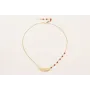 Collar cadena eslbón plano dorado mate y cadena de