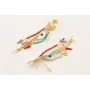 Pendientes perno sagrado corazón dorado mate con c