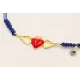 Pulsera hilo azul marino con nudo serpiente, pieza