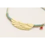 Pulsera hilo dorado metalico y menta con nudo serp