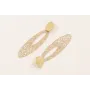 Pendientes perno disco dorado mate y filigrana ova