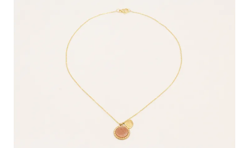 Solitario acero inoxidable con colgante almeja dor