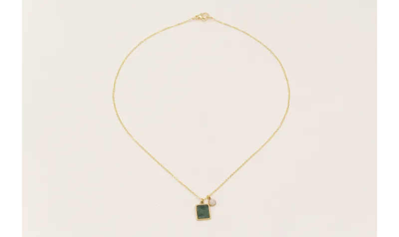 Collar cadena acero inoxidable con colgante piedra