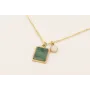 Collar cadena acero inoxidable con colgante piedra