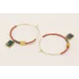 Pendientes aro grande acero inoxidable cosido hilo