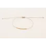 Pulsera hilo metalico plateado con tubo curvado de