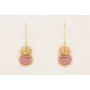 Pendientes gancho semicerrado con colgante piedra 