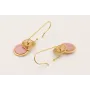 Pendientes gancho semicerrado con colgante piedra 