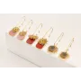 Pendientes gancho semicerrado con colgante piedra 