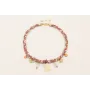 Collar trenza de seda natural lila, lazo liberty e