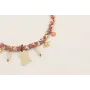 Collar trenza de seda natural lila, lazo liberty e