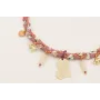 Collar trenza de seda natural lila, lazo liberty e