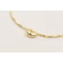 Pulsera hilo macramé lila koala dorado y facetadas