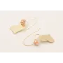 Pendientes gancho dorado con bola de perlas tostad