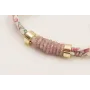 Pulsera lazo liberty ancho estampado flores lilas 