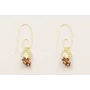 Pendientes gancho dorado con pepita dorada y burru