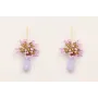 Pendientes perno pivote dorado mate con flor miyuk