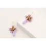 Pendientes perno pivote dorado mate con flor miyuk