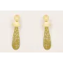 Pendientes perno ovalado abanico, triangulo plisad