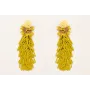 Pendientes perno disco abalorio engarzado amarillo