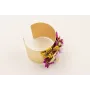 Brazalete ancho dorado mate con flores de miyuki l