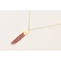 Collar cadena eslabón pequeño dorado mate con colg