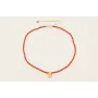 Collar micro tubo de coral con disco aplastado, ci