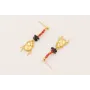 Pendientes perno bolita con chips coral marrones y