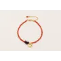Pulsera micro tubo coral y chips coral marrones co